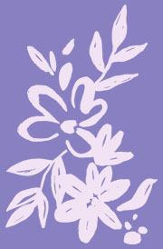 handdrawn purple flowers