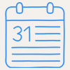 an icon of a calendar with the number 31 on the front of it